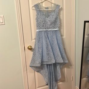 Lace high low mesh dress